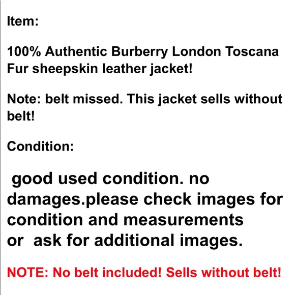 Burberry Fur Shearling Jacket US 4 NO BELT - Picture 6 of 12